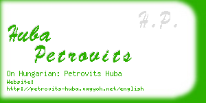 huba petrovits business card